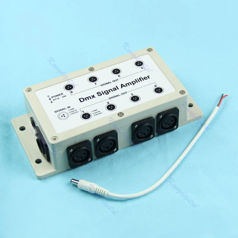 Saída Dmx Dmx512 Controlador Led 8 Distribuidor De Amplificador De Sinal De Canal - Branco