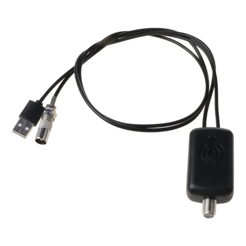 Amplificador De Sinal Hdtv Digital De 25db Expande A Faixa De Recepção Leve - Preto