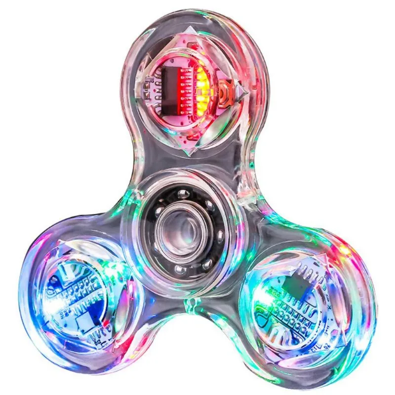 3'' Anti-ansiedade Gyro Fidget Toy Transparent Spinner Para Terapia De Toc Add Adulto - Claro