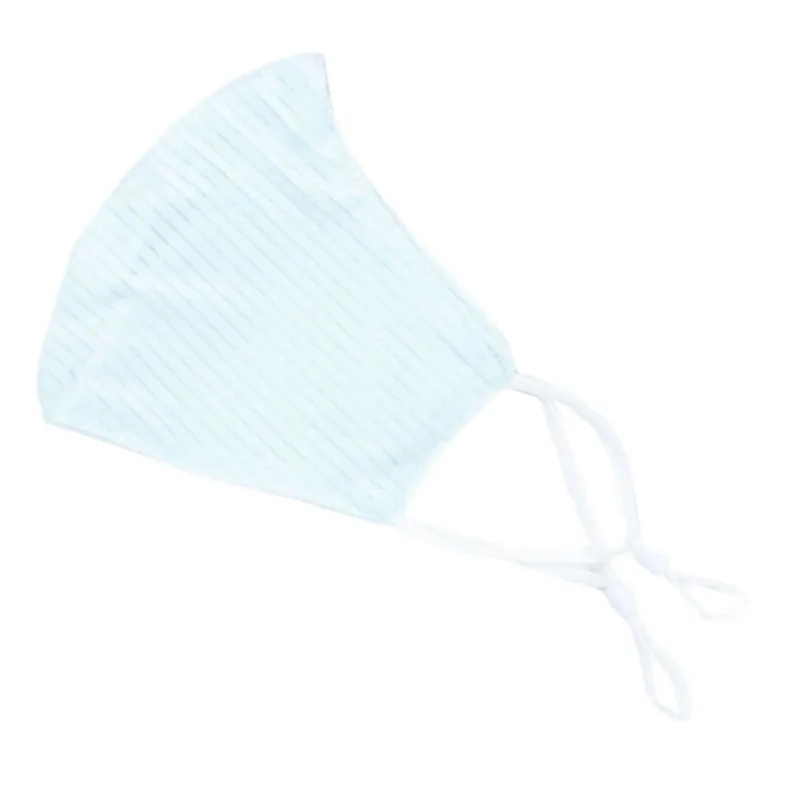 Adult Summer Thin Ice Silk Mouth Mask Solid Color Striped Respirável Protetor Solar À Prova De Poeira Capa Da Boca Protetora Lavável - Azul - Não Informado