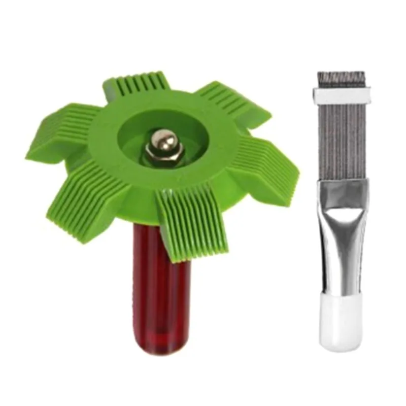 2pcs/set Ar Condicionado Limpeza Pente De Refrão Evaporator Barba Limpador De Escova Limpador