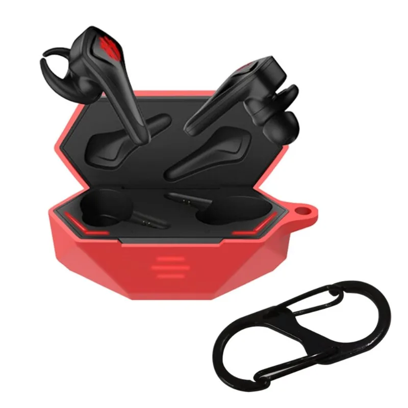 Capa Protetora De Silicone Macio Caso De Fone De Ouvido Anti-queda Para Nubia Redmagic Tws - Vermelho