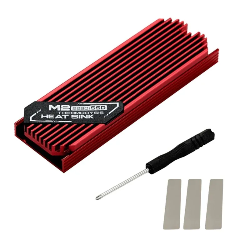 Disco Rígido Heatsink Cooler Thermal Cooling Pad Heatsink Nvme Pci-e M.2 2280 Ssd Para Pc Desktop - Vermelho