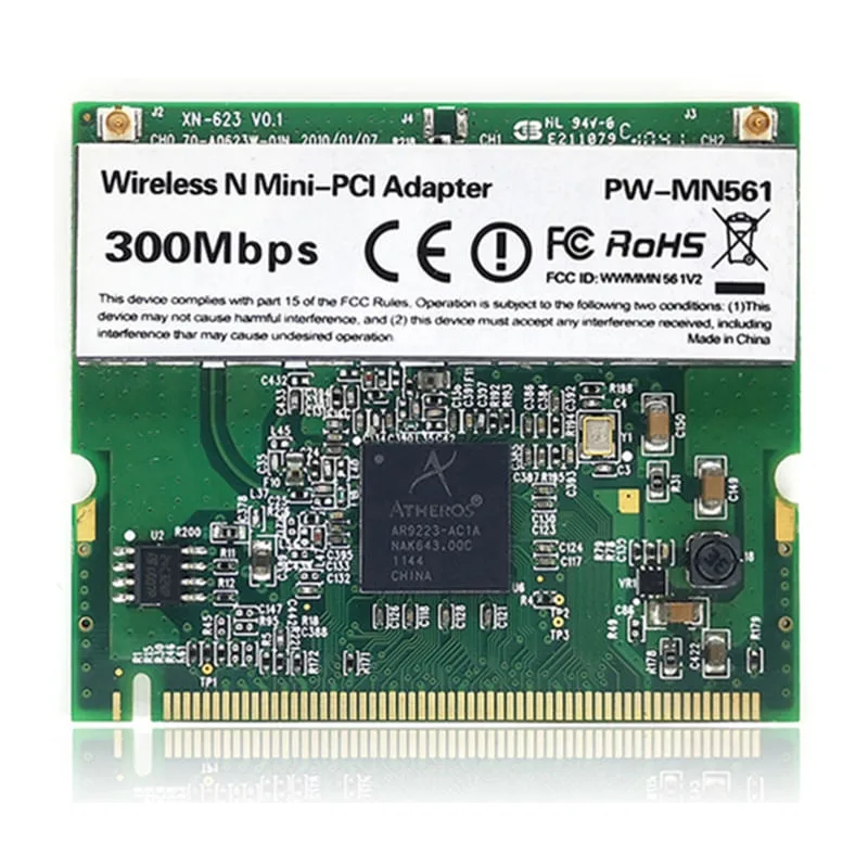 Atheros Ar9223 Mini Pci Notebook Wireless Wifi Wlan Network Card Standard Size Para Acer Toshiba Dell 300m 802.11 A/b/g/n