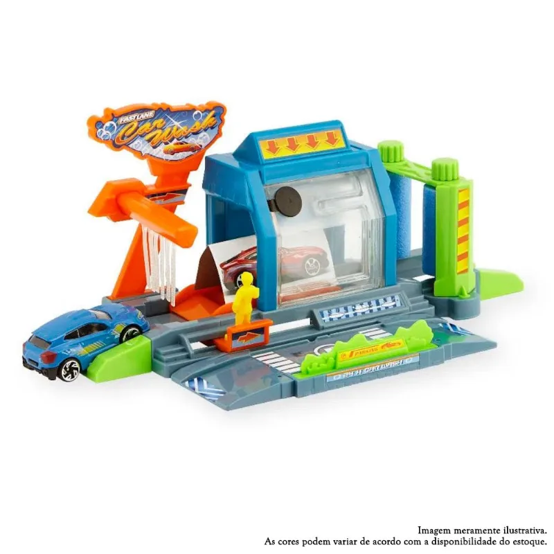 Playset e Veículo - Fast Lane - Lava Rápido - Fastlane