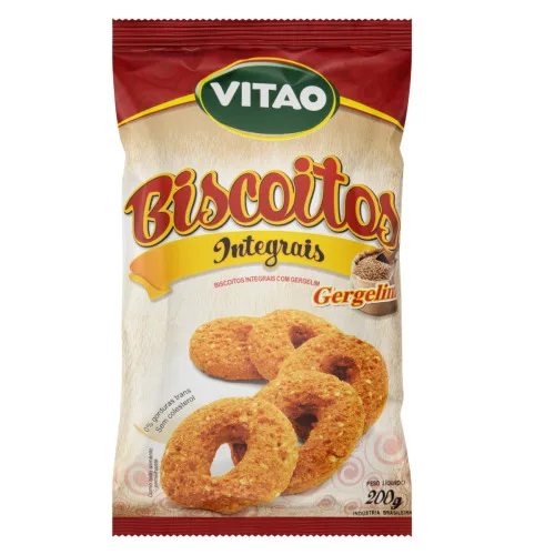 Biscoito Integral Gergelim Vitao Pacote 200g - VITAO