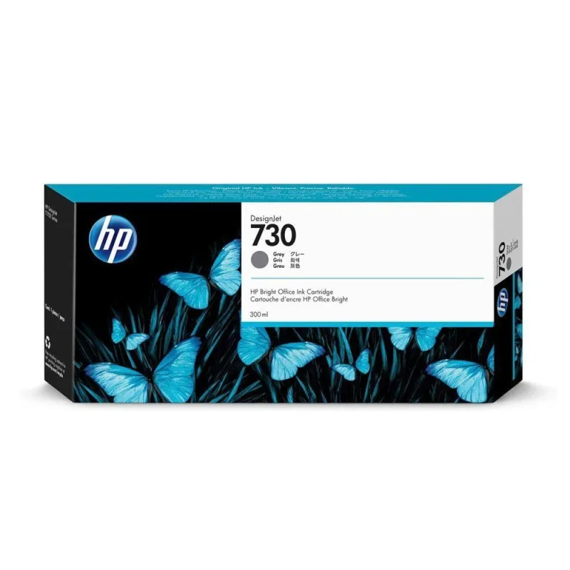Cartucho de Tinta HP 730 P2V72A Cinza para Plotter T1600 T1700 300ML - HP