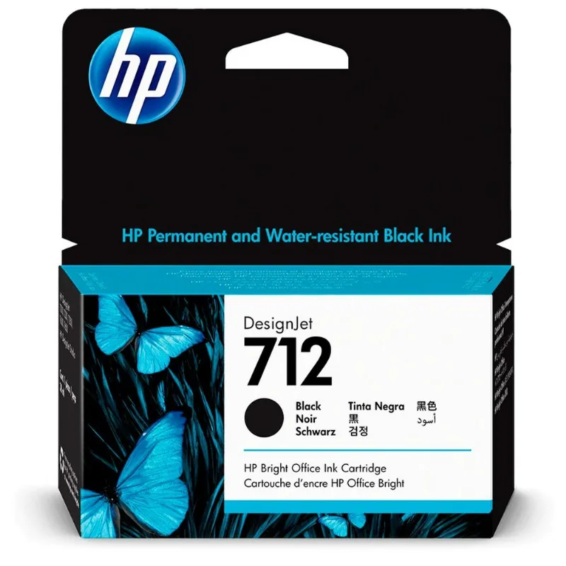 Cartucho De Tinta HP 712 Preto Para Plotter T250 38ML 3ED70A (MP)