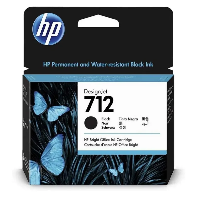Cartucho De Tinta HP 712 Preto Para Plotter T250 80ml 3ED71A (MP)