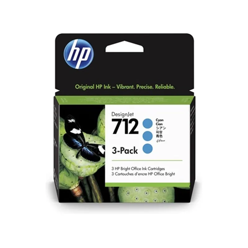 Cartucho de Tinta HP 712 Ciano PLUK 29ML (3 UNID) 3ED77A - 3 - HP Inc