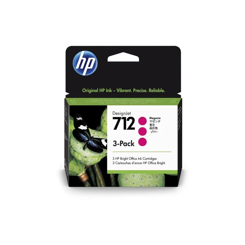 Cartucho de Tinta HP 712 Magenta PLUK 29ML (3 UNID) 3ED78A - HP Inc