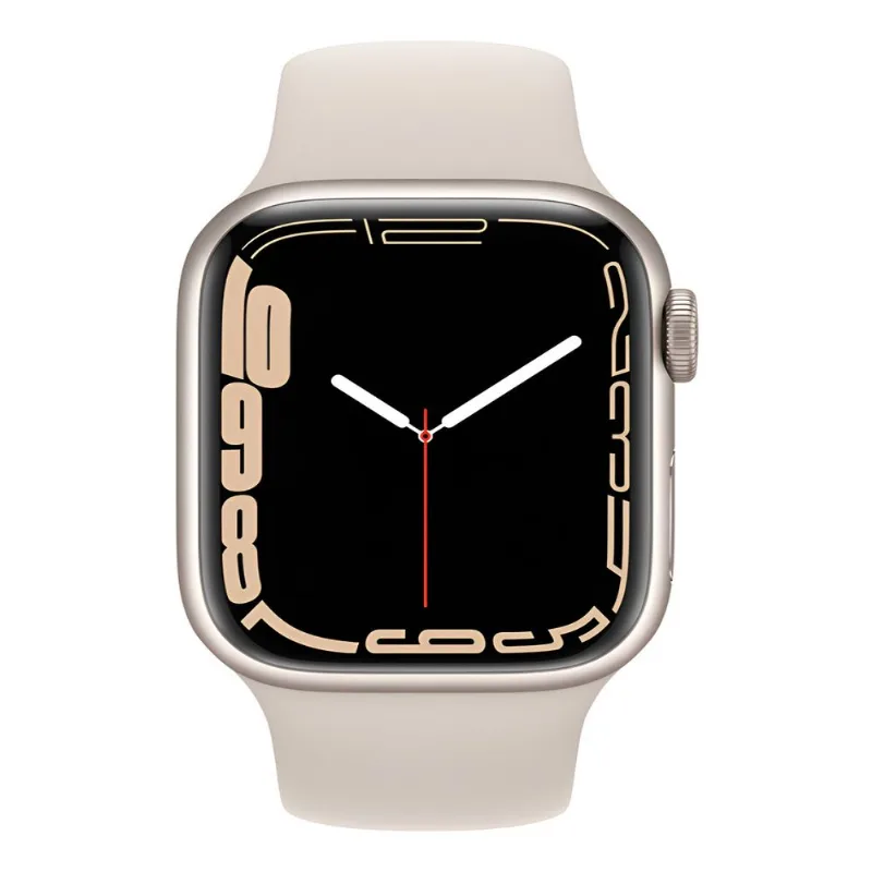 Apple Watch Series 7 (GPS, 1.614") - Caixa de alumínio estelar - Pulseira esportiva estelar (Novo com caixa aberta)