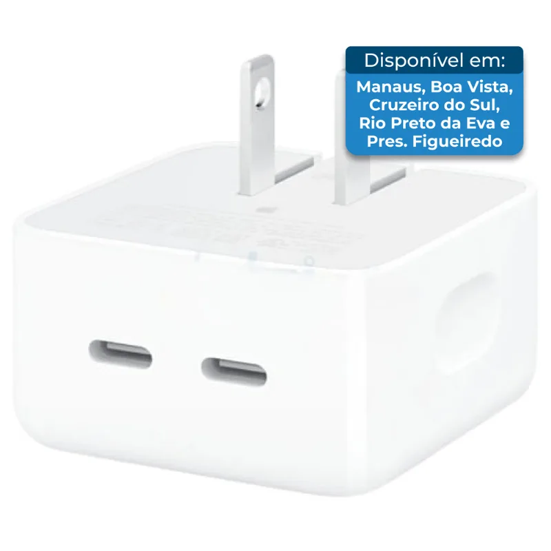 Apple Carregador e Adaptador de Energia 35W Dual USB-C Pino Redondo AT-BI
