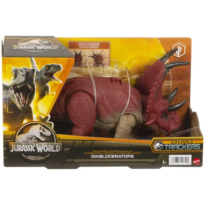 BONECO E PERSONAGEM JW DIABLOCERATOPS DINO TRACKER
