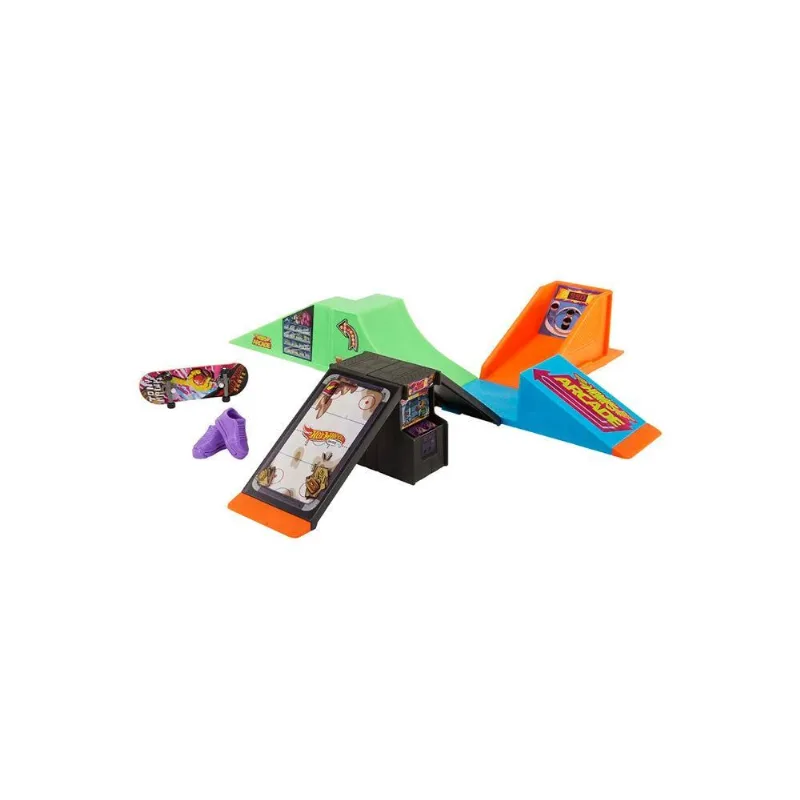 Hot Wheels Skate De Dedo Fliperama Conjunto De Rampas Hmj98