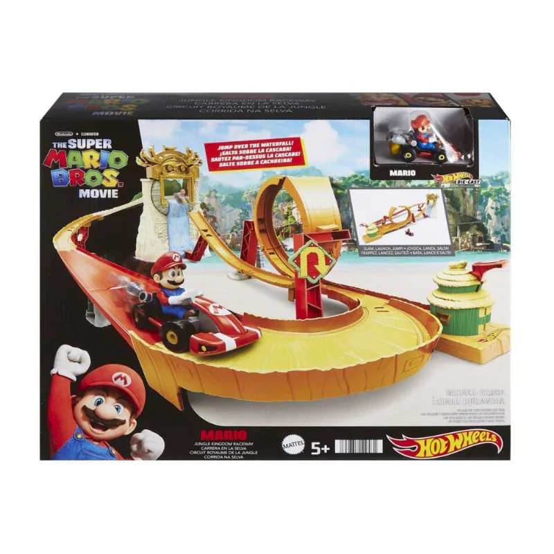 Pista Corrida na Selva - Super Mario Bros Movie - Mario Kart Hot Wheels - Mattel