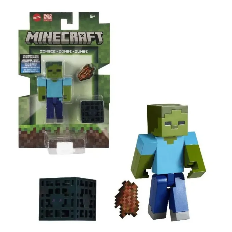 Boneco Articulado Minecraft Vanilla Zumbi 9cm - Mattel JCN44