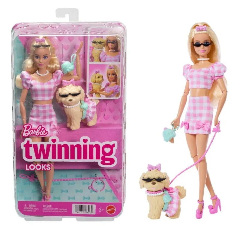 Boneca Barbie Malibu Twinning Looks c/ Cachorrinho - Mattel