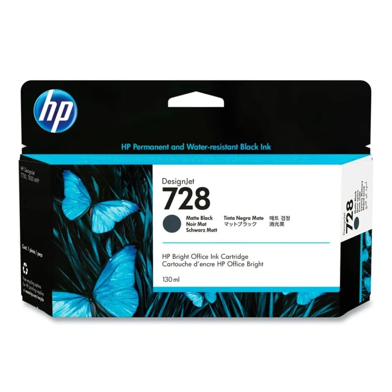 Cartucho de Tinta HP 728 Preto Fosco PLUK 130ML 3WX25A - HP Inc