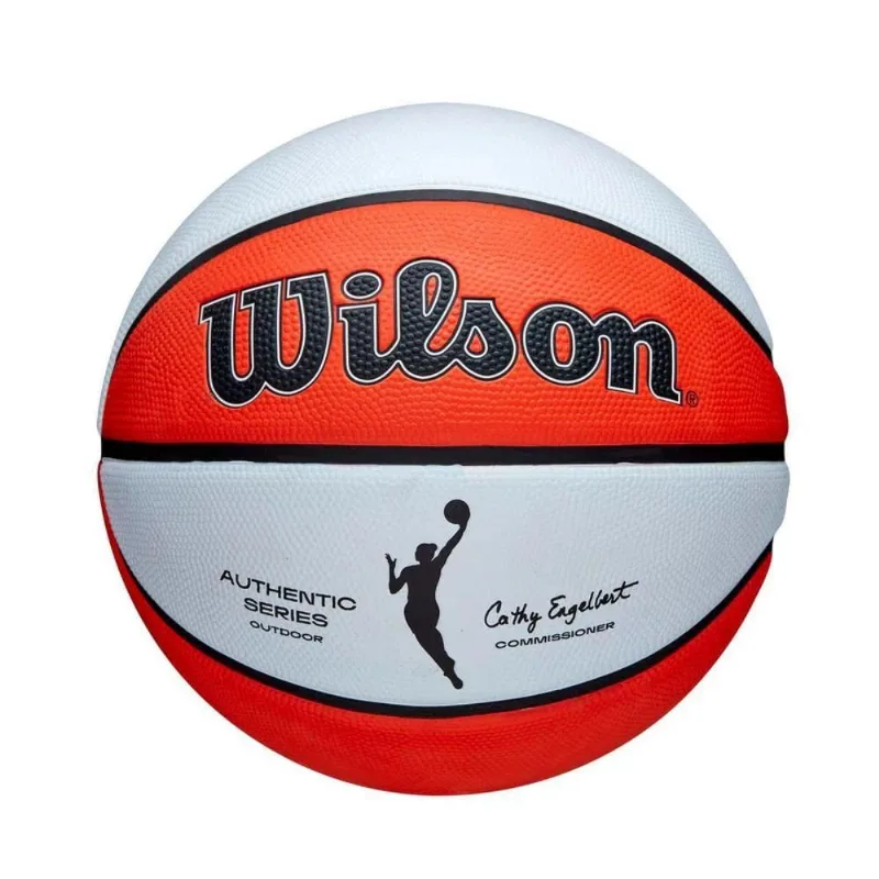 Bola de Basquete WNBA Authentic Outdoor #6 com Cobertura Pure Feel Branco e Laranja Wilson - Wilson