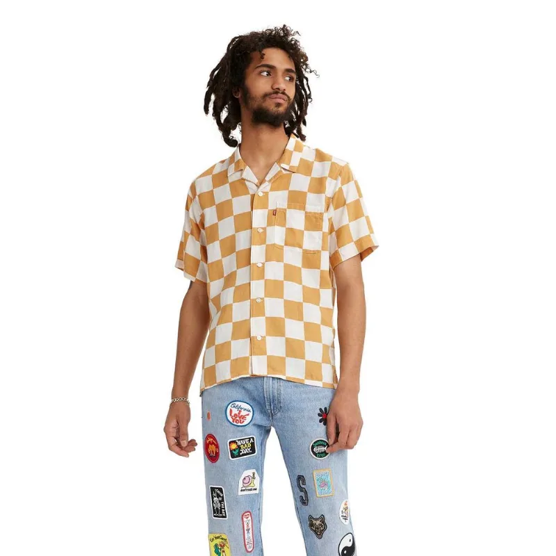Camisa Levi's® Cubano Quadriculado Laranja - Xs