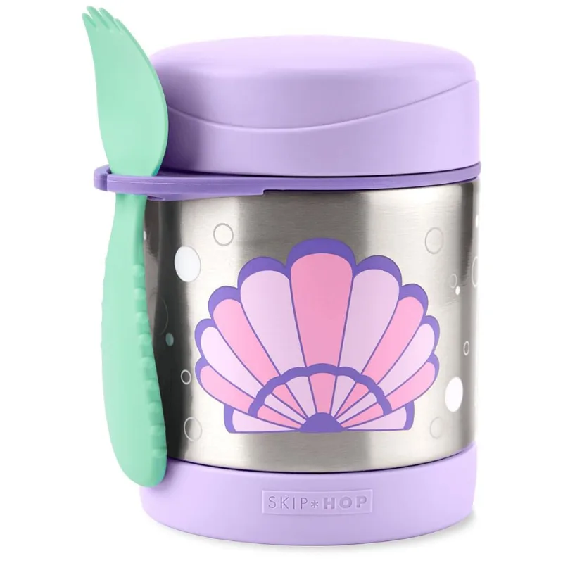Pote Térmico Skip Hop Com Talher Spark Style Concha Roxo Único