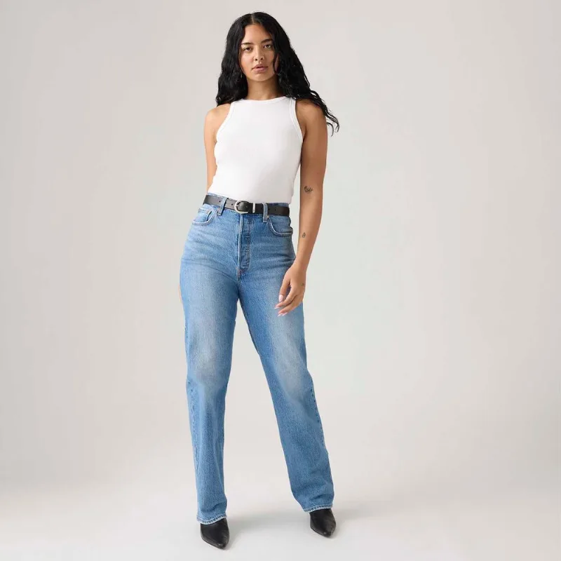 Calça Jeans Levi's® Ribcage Full Lenght Lavagem Clara - 27X32 USA | 38 BR