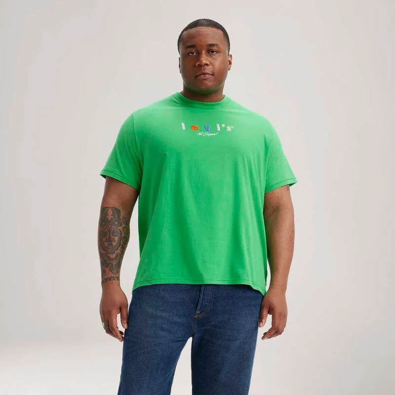 Camiseta Levi's® Big Relaxed Fit Plus Size Manga Curta Verde - 1XL USA | EG BR