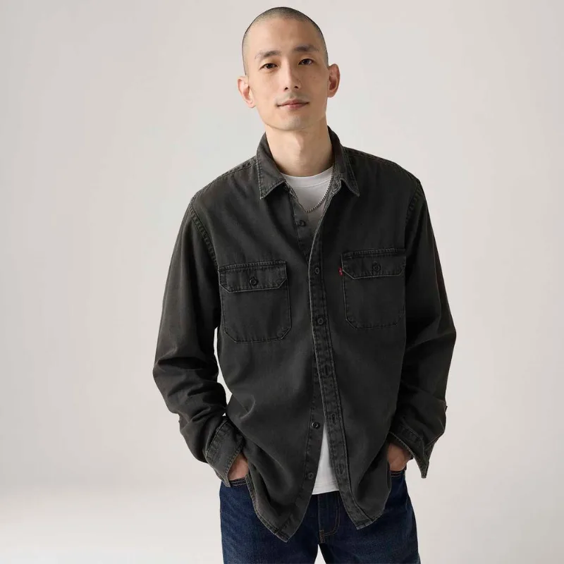 Camisa Levi's® Jackson Worker Preta Manga Longa - M USA | M BR