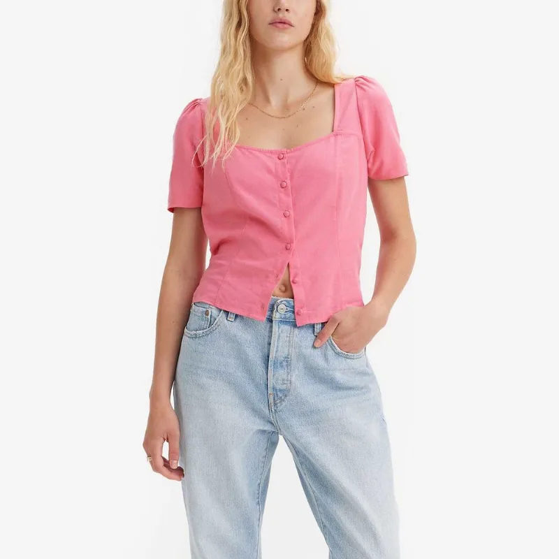Blusa Levi's® Pascale Blouse Rosa Manga Curta S USA | P BR