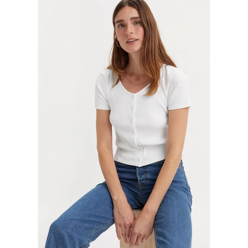 Blusa Levi's® Mônica Branca Manga Curta - L USA | G BR