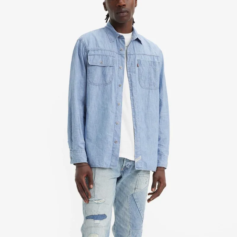 Camisa Levi's® Auburn Worker Azul Manga Longa - S USA | P BR