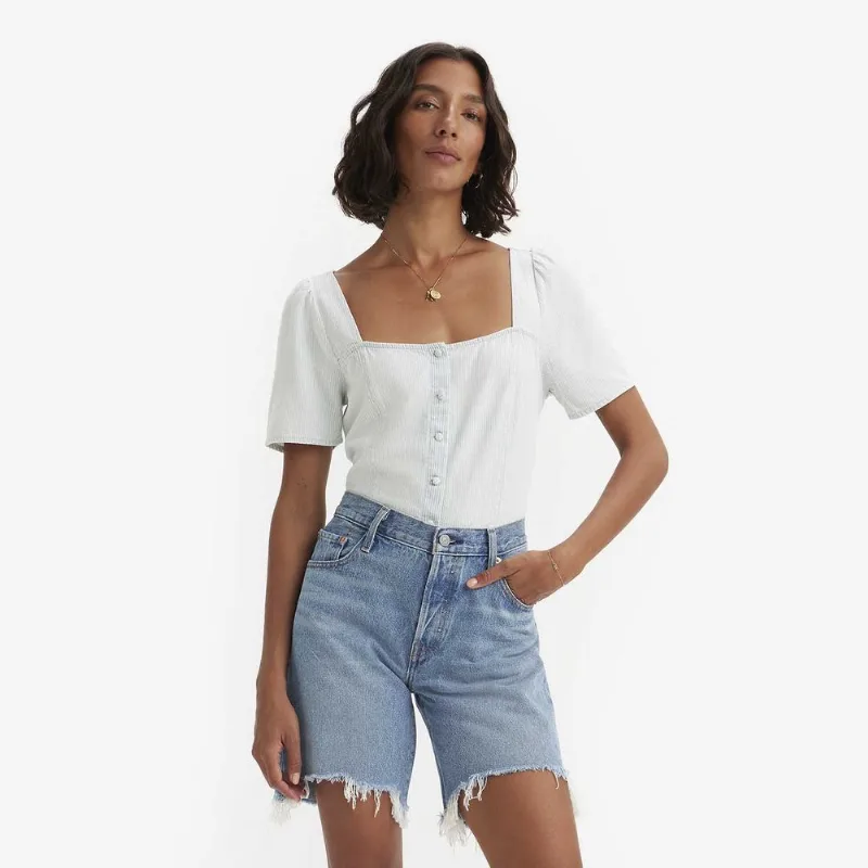 Blusa Levi's® Pascale Blouse Branca Manga Curta XS USA | PP BR
