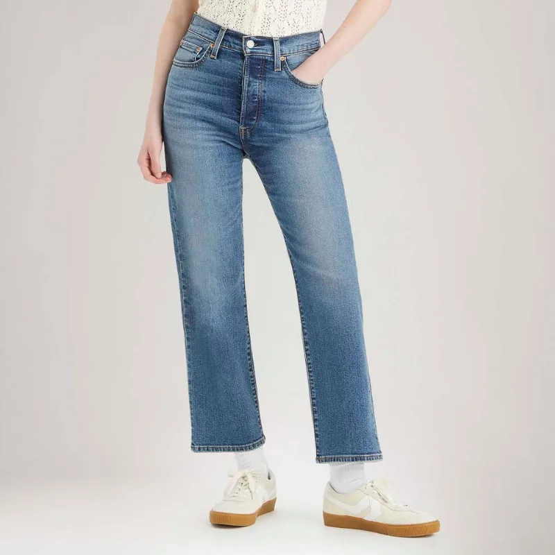 Calça Jeans Levi's® Ribcage Straight Ankle Lavagem Média - 31X29 USA | 42 BR