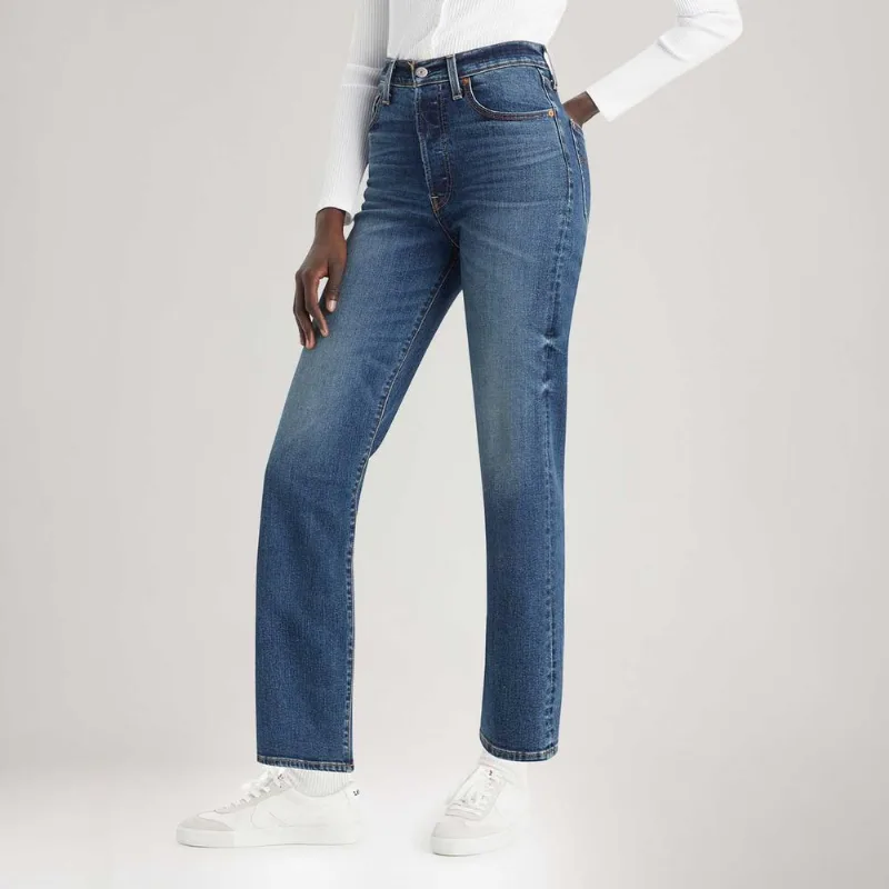 Calça Jeans Levi's® Ribcage Straight Ankle Lavagem Média - 34X29 USA | 46 BR