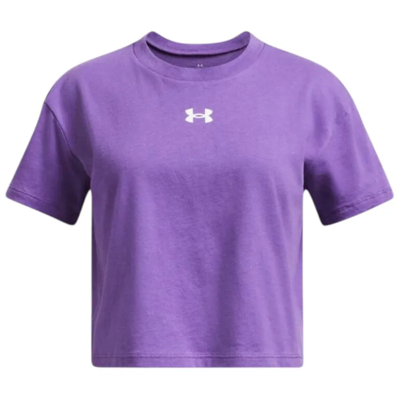 Camisa Cropped Feminina Juvenil Under Armour Sportstyle Logo Roxo 12 Anos (MP)