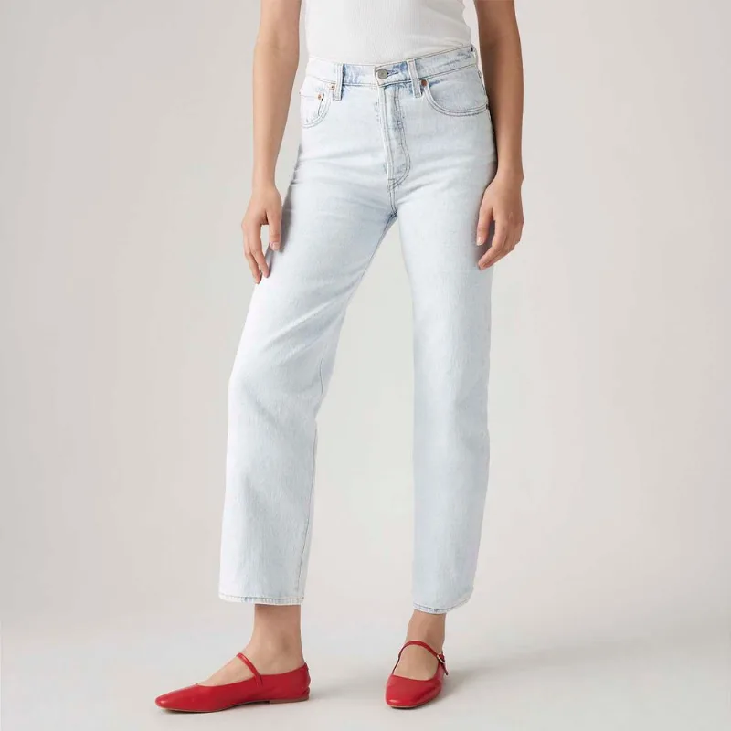 Calça Jeans Levi's® Ribcage Straight Ankle Lavagem Clara - 32X31 USA | 43 BR