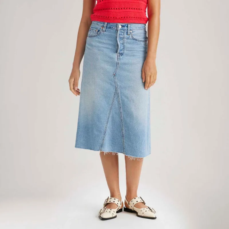 Saia Jeans Levi's® High Rise Aline Decon Lavagem Clara - 25 USA | 36 BR