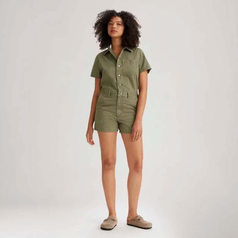 Macaquinho Levi's® Heritagem Romper Verde Manga Curta - M USA | M BR
