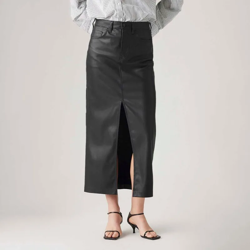 Saia de Couro Sintético Levi's® Preta - 27 USA | 38 BR