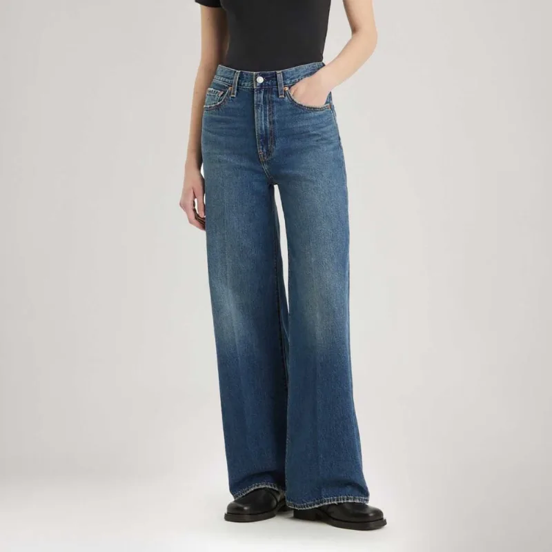 Calça Jeans Levi's® Ribcage Wide Leg Lavagem Escura - 32X32 USA | 43 BR