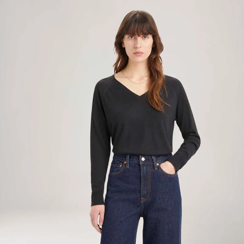Suéter Levi's® Petal Vneck Preto Manga Longa - M USA | M BR