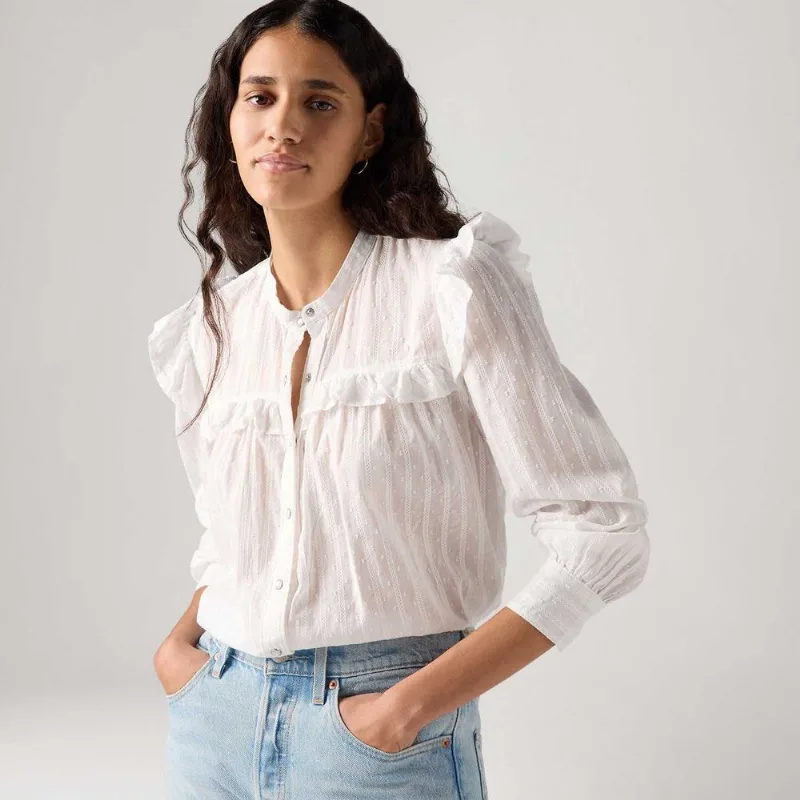 Blusa Levi's® Gianna Branca Manga Longa - S USA | P BR