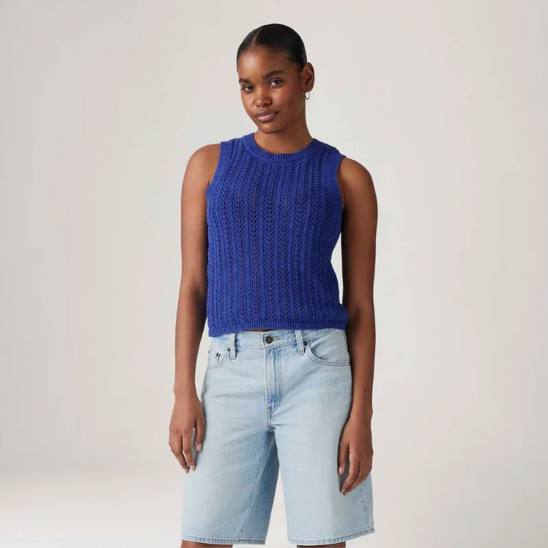 Colete Levi's® Sunrise Crochet Tank Azul Regata - S USA | P BR