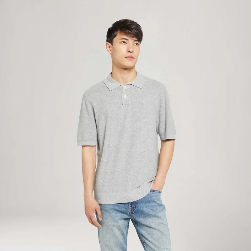 Camisa Polo Levi's® Sweater Knit Cinza Manga Curta - M USA | M BR