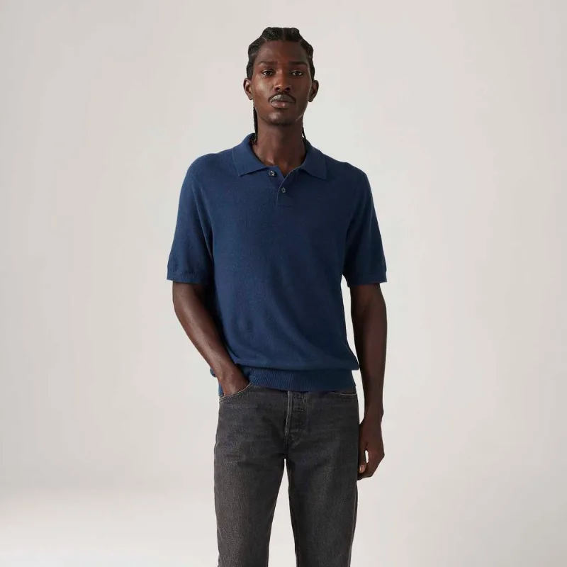 Camisa Polo Levi's® Sweater Knit Azul Marinho Manga Curta - M USA | M BR