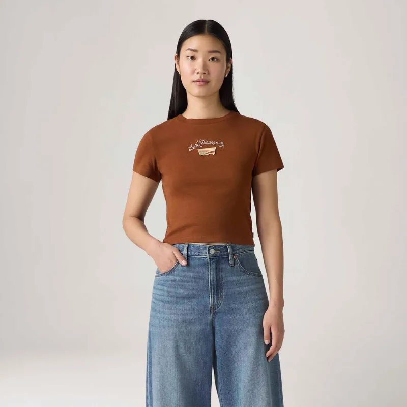 Camiseta Levi's® Essential Sporty Marrom Manga Curta - S USA | P BR