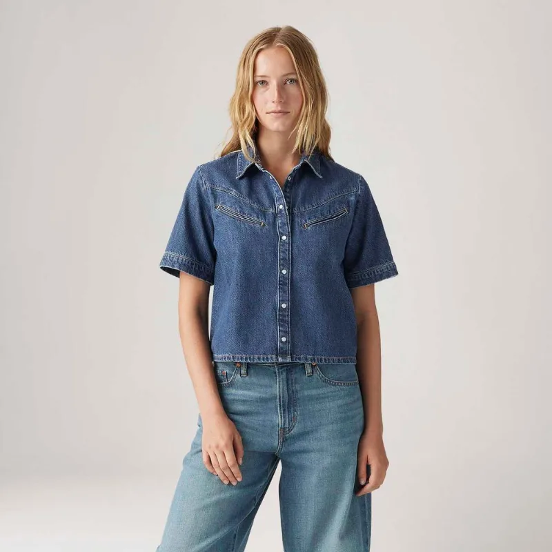 Camisa Levi's® Rinoa Camp Shirt Lavagem Média Manga Curta - L USA | G BR