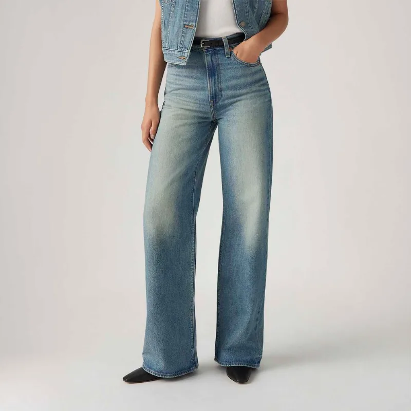 Calça Jeans Levi's® Ribcage Wide Leg Lavagem Média - 31X34 USA | 42 BR
