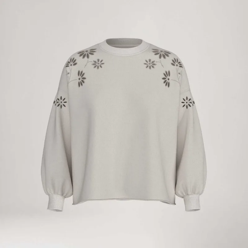 Moletom Levi's® Cut Crew Branco Manga Longa Cinza Claro - XXL USA | EGG BR